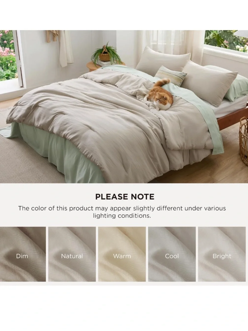 Bedsure Gentlesoft QUEEN SIZE Comforter Bedding Set 100% Microfiber- MUTED LINEN